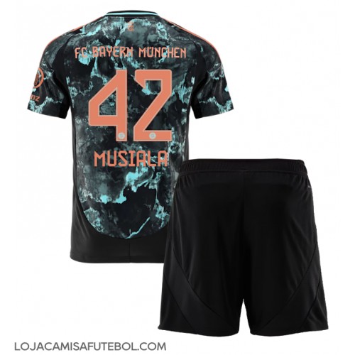 Camisa de Futebol Bayern Munich Jamal Musiala #42 Equipamento Secundário Infantil 2024-25 Manga Curta (+ Calças curtas)